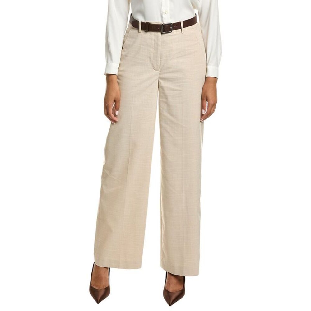 Kenneth Cole Womens  High-Rise Wide Leg Pant, Brown